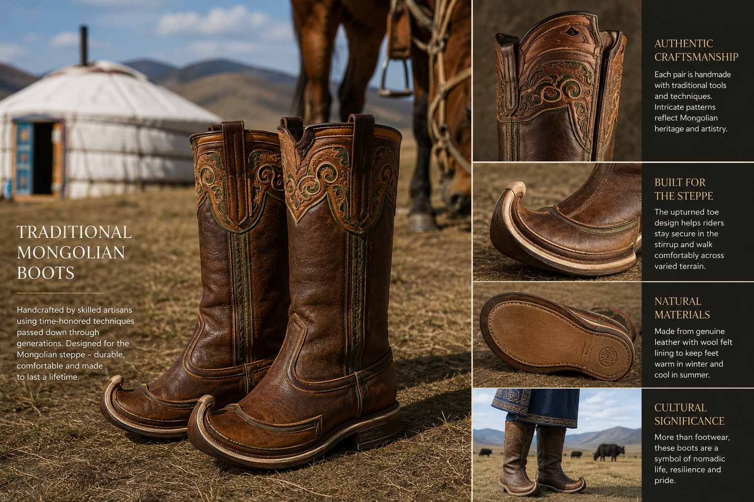 Traditional Mongolian Boots Rental: